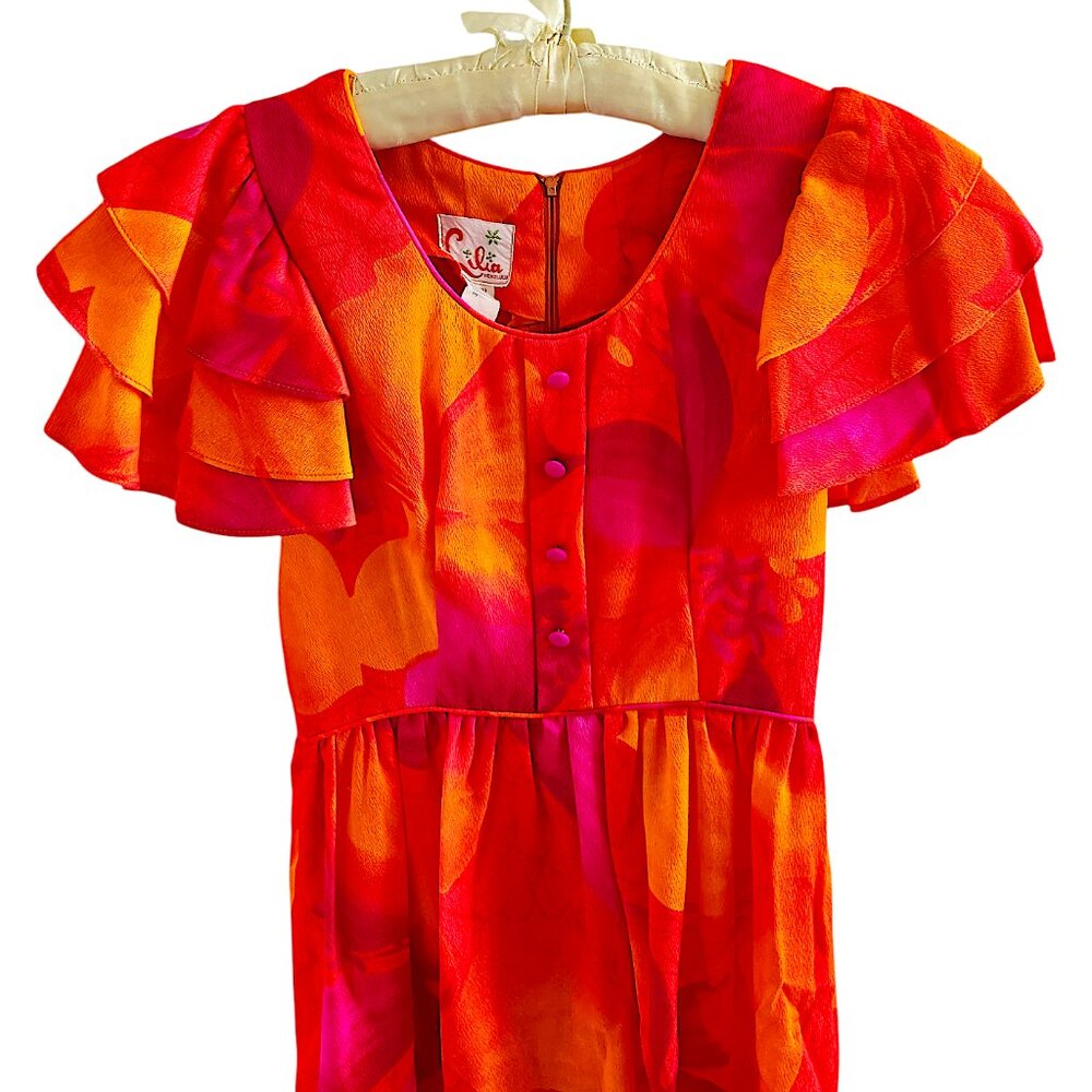 Vintage Hawaiian Floral Maxi Dress READ DESCRIPTION FOR SIZE